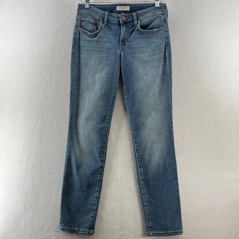 Haute Hippie Tribe Jeans Womens Size 0 Low Rise Skinny Medium Washed Denim Blue